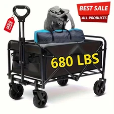 680LBS Heavy Duty Folding Cart – All Terrain Utility Wagon for Outdoors