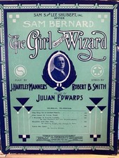 ‘09 11x14 Julian Edwards Music Revue Sheet Music THE GIRL AND THE WIZARD