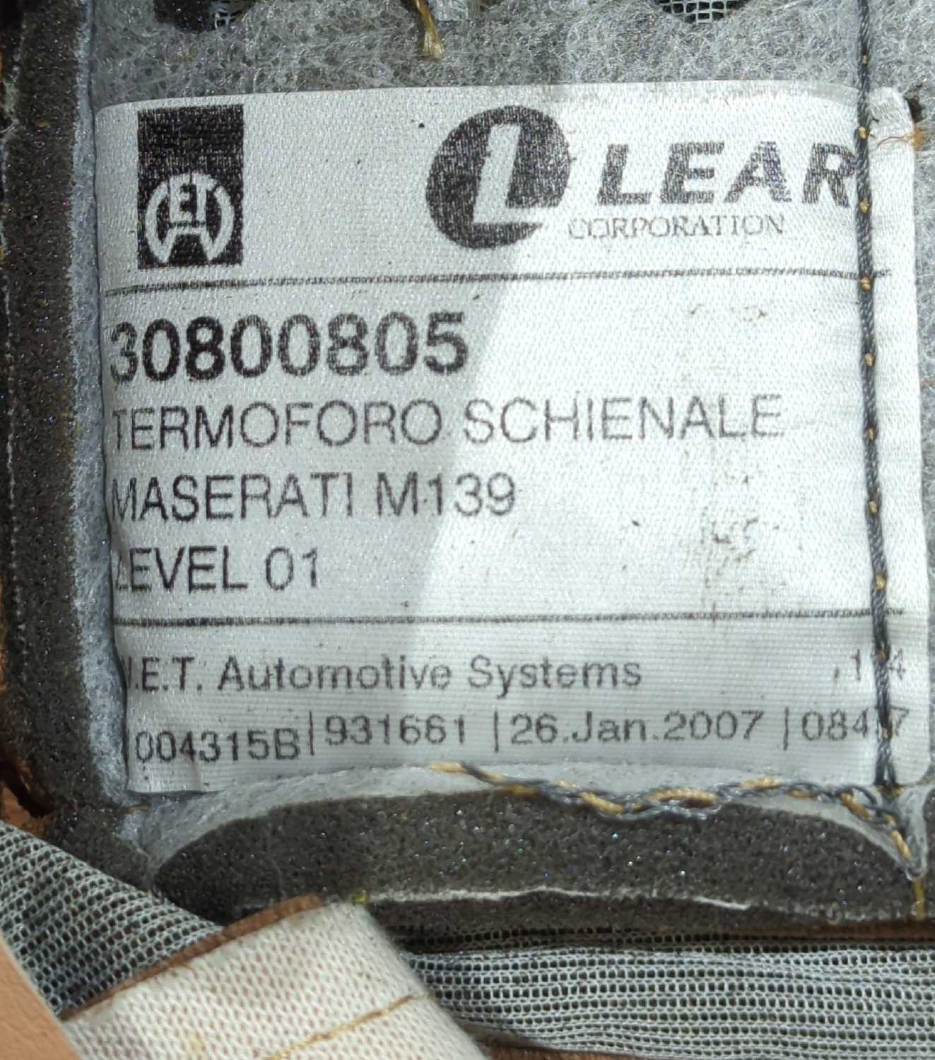New OEM genuine Maserati R Front Leather Upper Seat Cover 2003-2008 Quattroporte