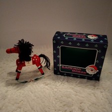 Red Vintage Wooden Rocking Horse Christmas Decorations with Box