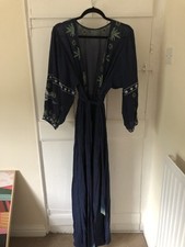 Maxi Beach Cover Up Dress Stalk Embroidered 