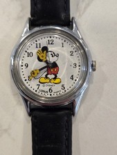 Mickey Mouse Moving Hands Disney Lorus V515-6080 Quartz Watch New Battery, Strap