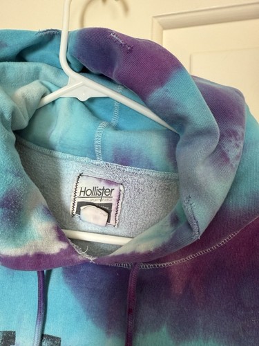 Tie Dyed Vintage Hollister Pullover hoodie Long sleeves XL Y2K - Picture 7 of 11
