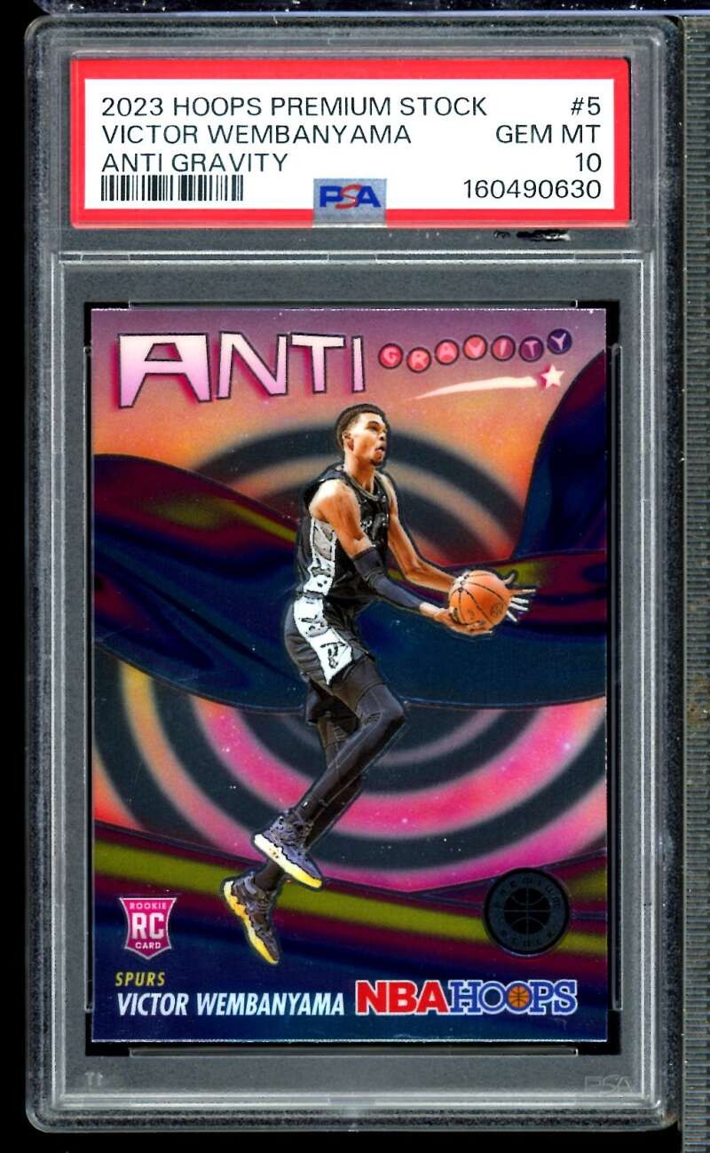 Victor Wembanyama Rookie Card 2023-24 Hoops Premium Stock #5 PSA 10