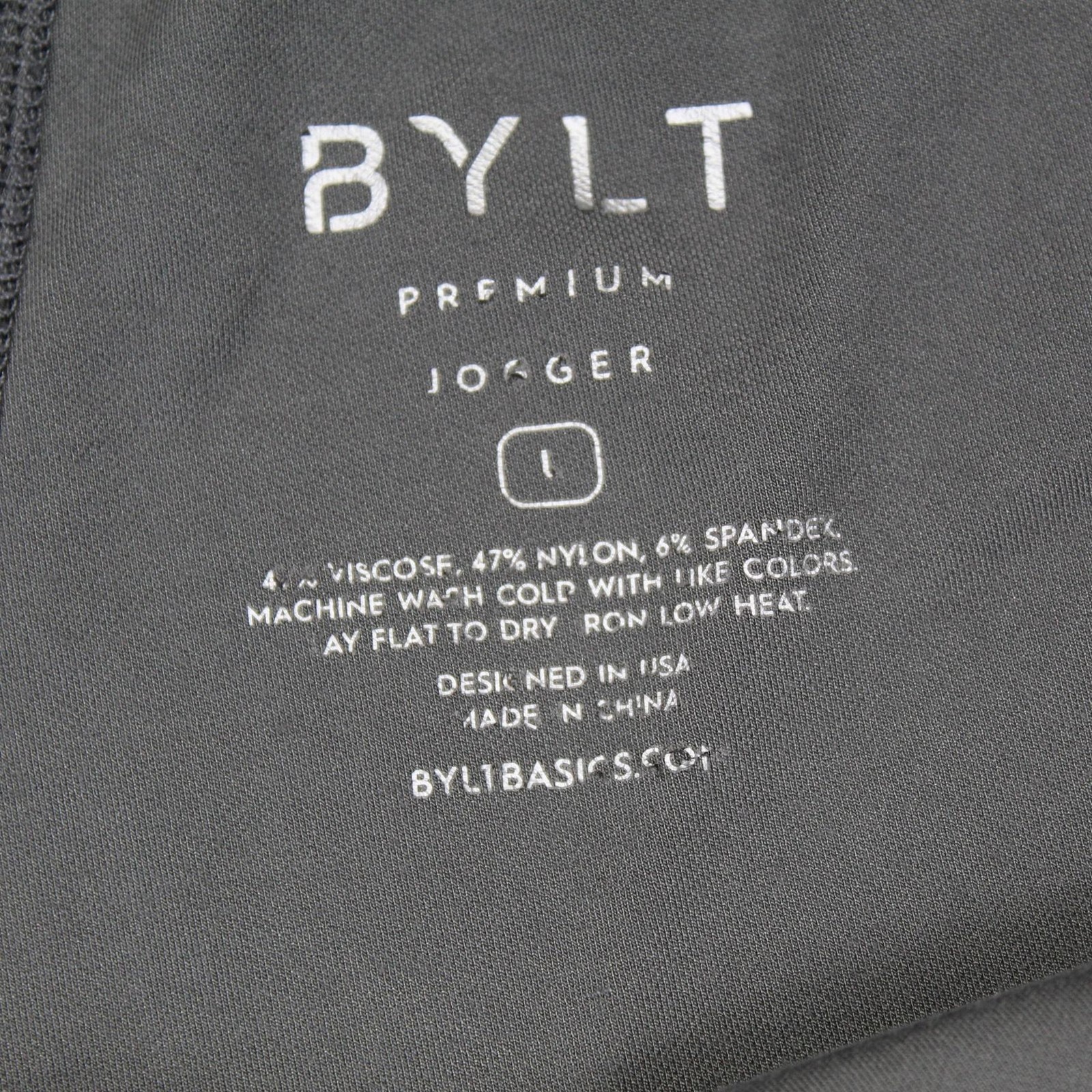 BYLT Joggers Mens Large Gray Athletic Zip Pocket Stretch Lightweight Sweatpants