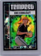 Kruz Schoolcraft 2025 Leaf Optichrome Baseball 1/1 Pre Production Proof