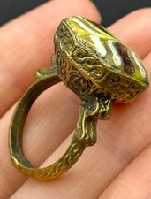 STUNNING ANCIENT ROMAN BRONZE MOSAIC GLASS RING