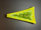 Vintage 60s MCM Rare Royal Haeger Pottery #128 Green Ceramic Triangular Ashtray
