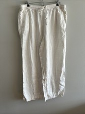 Jones New York Sports Women  s 100 Linen Capri Pants White SZ L