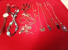 Schmuck, Ketten, Anhänger,  Ohrringe, Brosche,  Uhr, ( 48 )Sammlung, Nachlass