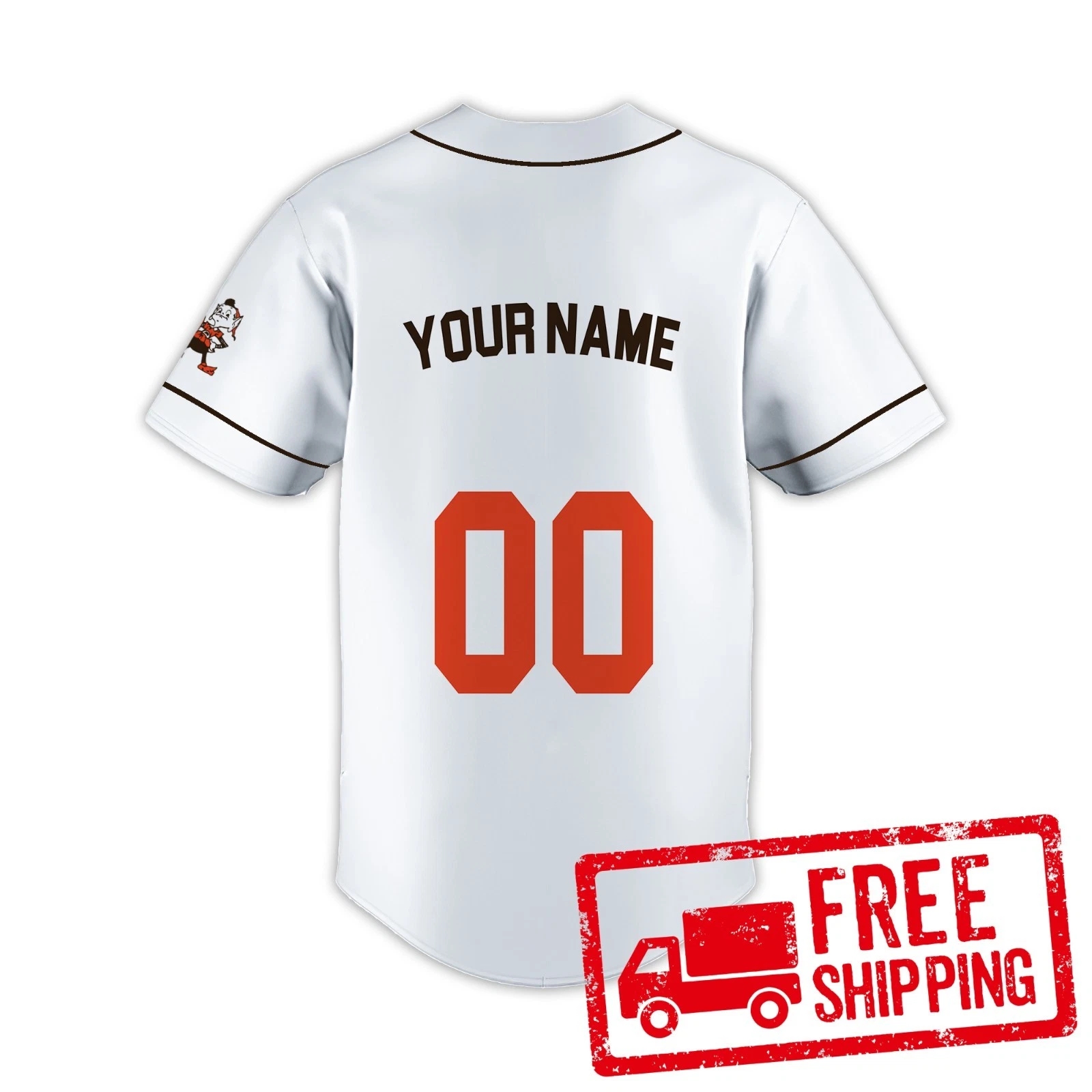 Custom Personalized, Brownss Football AOP Baseball Jersey