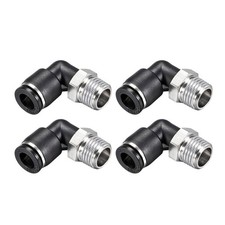 Push to Connect Tube Fitting Male Elbow 8mm Tubing ODx1/4 NPT Push Fit Lock 4pcs