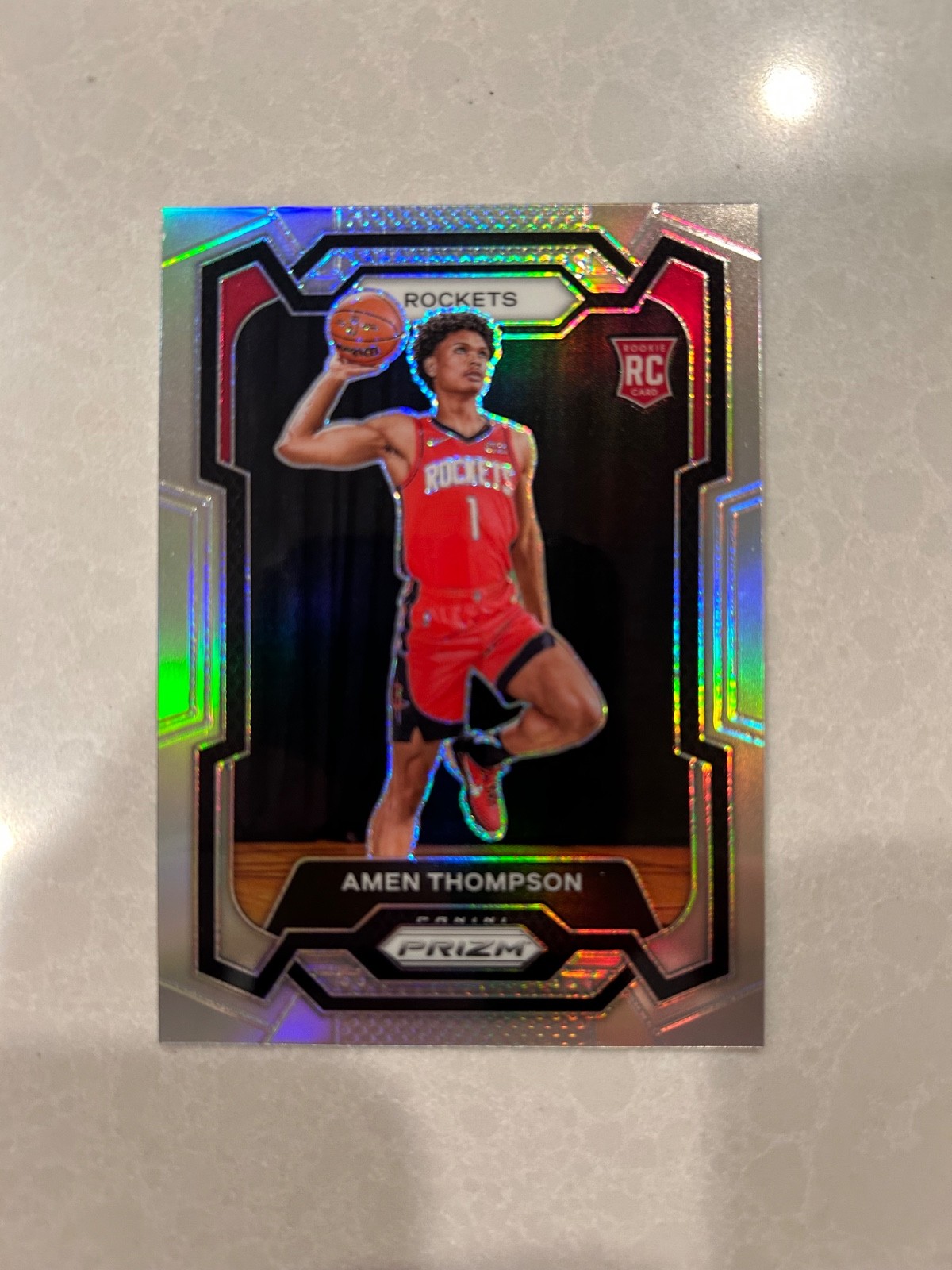 2023–24 Panini prizm Amen Thompson, silver rookie RC 150