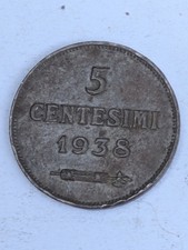 San Marino - 5 Centesimi 1938 - Rome mint - Only  200 000 strucks (#031)