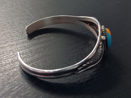 Clyde Davis Sterling Silver Navajo Bracelet - Picture 4 of 5