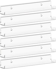 Narrow Floating Shelves Vinyl Record 6 Pack 12" Clear Wall Shelves Nail