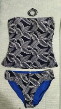 Tommy Bahama Bandini Tankini Set Size Small. Navy Blue and White