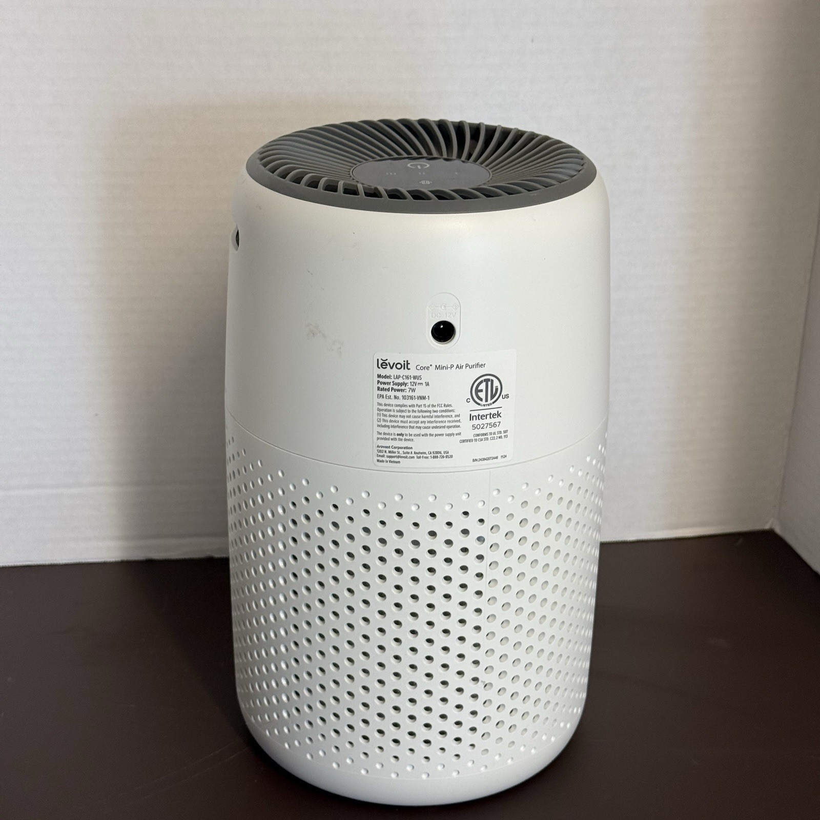 Levoit Core Mini-P Air Purifier, White, LAP-C161-WUS NO CORD OR FILTER