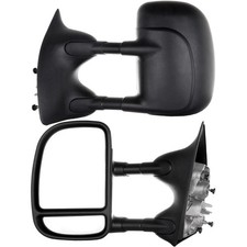 Towing Mirrors Pair Manual Black Ford F250 F350 F450 F550 Super Duty 1999-2007