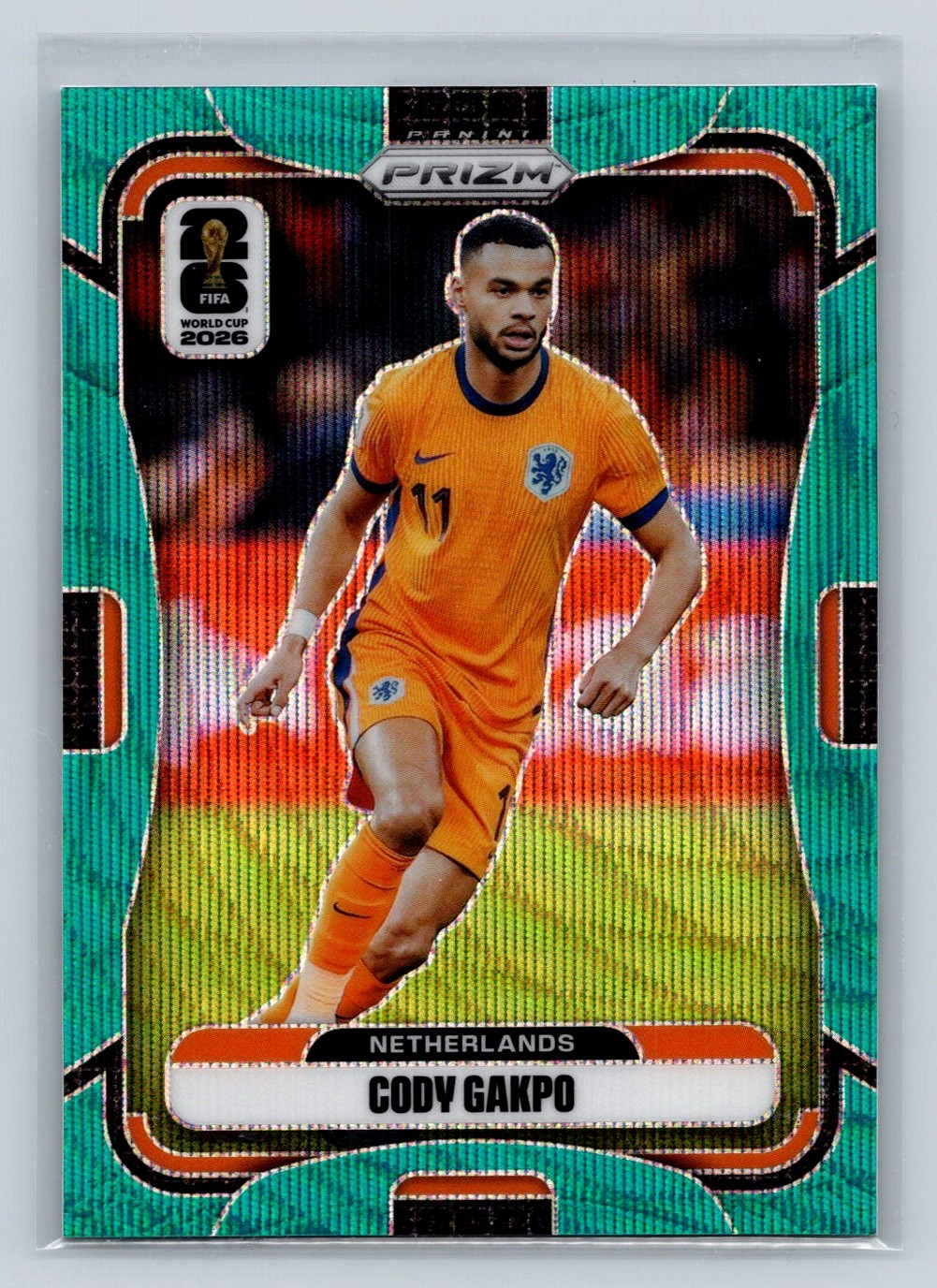 2026 Panini Prizm FIFA World Cup Cody Gakpo #310 Teal Wave Prizm /99 Netherlands