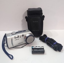 Sony Cyber-shot DSC-P50 2.1MP Digital Camera Silver Tested w/ Case Battery Strap