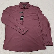 Hugo Boss NWT Boss Performance Shirt Mens L Lavender Long-sleeve Sharp Fit New