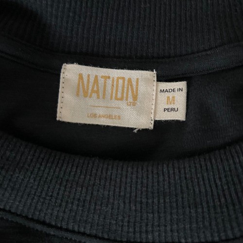 Nation LTD Kennedy Contrast Tulip Sleeve Tee in Black Size Medium - Picture 4 of 5