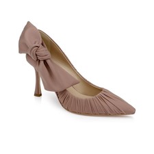 Women's Badgley Mischka Vanesa Evening Bow Pumps Nude Fabric