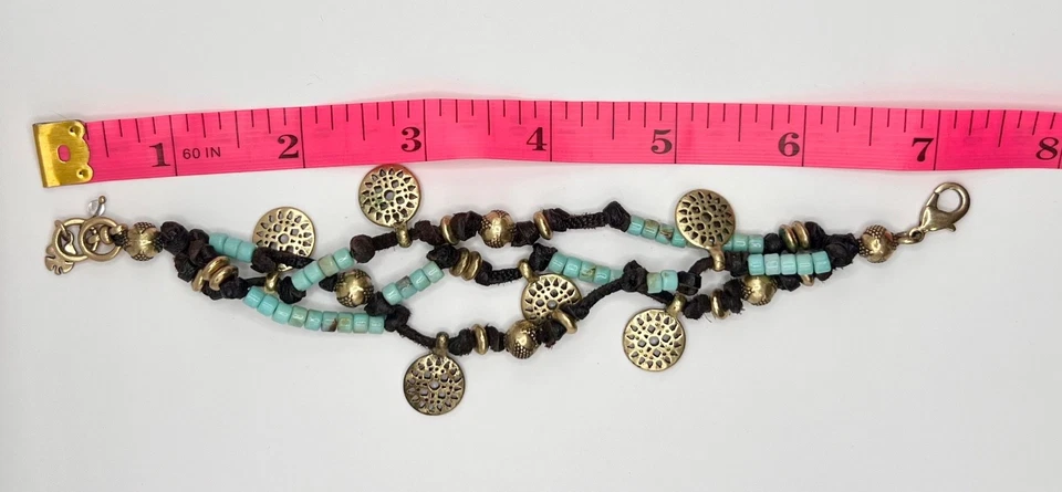 Lote De Colección Pulseras Perlas Amatista Turquesa Estrás Lote De 5 Pulseras Foto 3 de 4