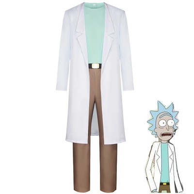 White Men Rick Cosplay Costume Outfit Halloween Carnival Comic Con Suit for Man