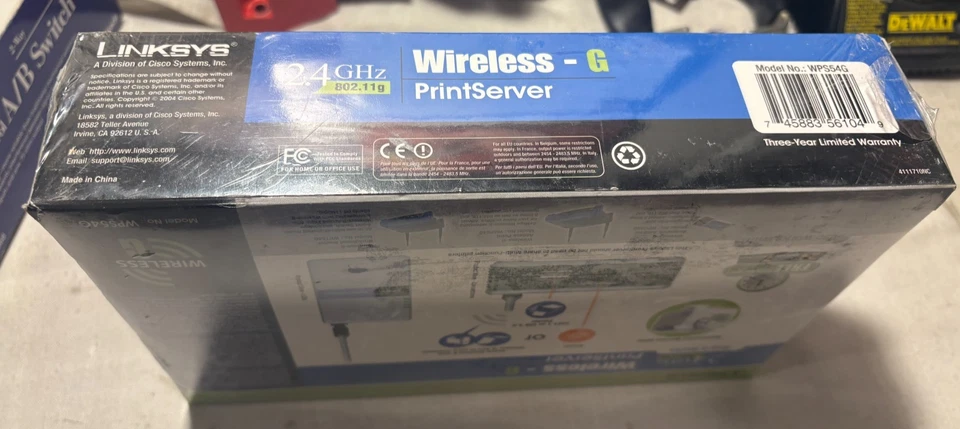 Linksys Wireless-G PrintServer USB 1.1 or 2.0 WPS54G 2.4GHz 802.11g NEW - Image 3 of 4