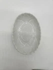 Vintage Milk Glass Deviled Egg Plate Oval Scalloped Edge