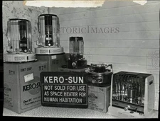 Press Photo Kero-Sun heaters of various sizes and designs - lra05448