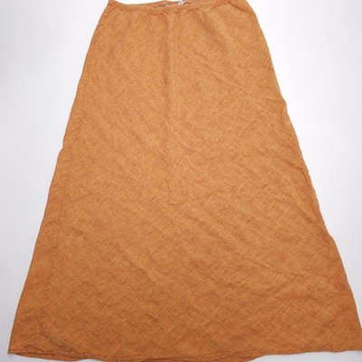 Bryn Walker Linen Maxi Skirt Size Large Orange Pull On 