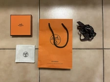 Hermes Iconic Orange Empty Bag with Empty Box, Jewelry Pouch and Ribbon