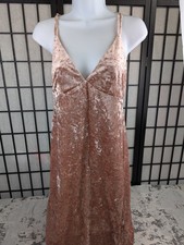 Forever 21 Women's Velvet Slip Dress Small Pink Crushed Velvet