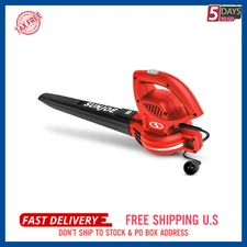 Sun Joe Electric Powered Leaf Blower, 6 Amp Motor & 155 MPH Air Speed, Red