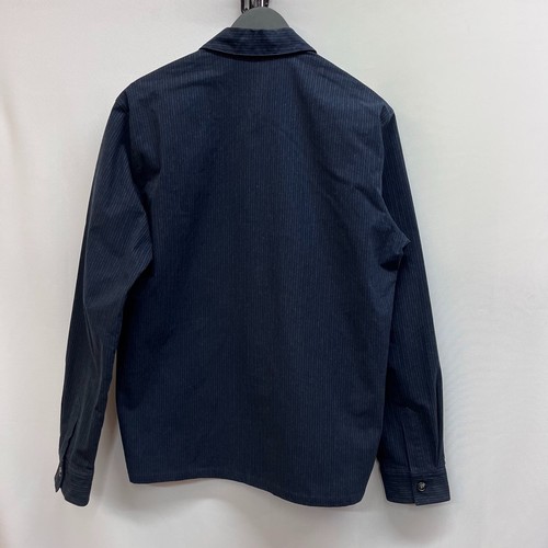 APC Navy Blue Striped Cotton Blend Overshirt Shirt Jacket Size L - Picture 2 of 5