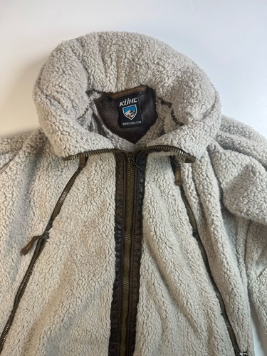 Giacca Kuhl Flight donna L grigio pietra marrone full zip pile con cappuccio outdoor - Foto 6 di 7
