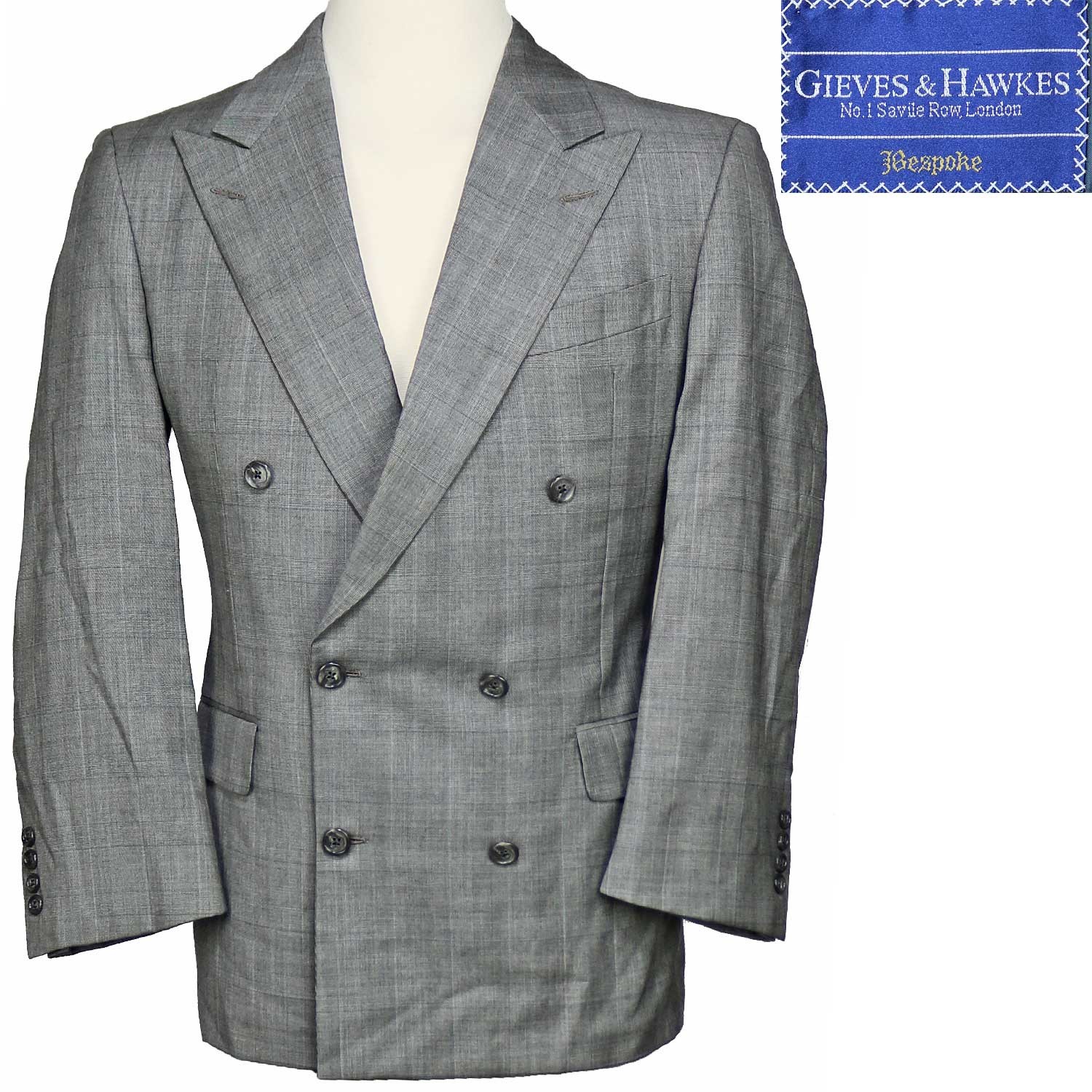 FILA Giacca tuta cappotto sportivo doppiopetto Gieves & Hawkes Savile Row Glen Plaid 40