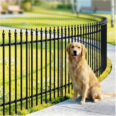 Gartenzaun Metall Zaun 81cm hoch 60cm breit 5 Paneele Schwarz