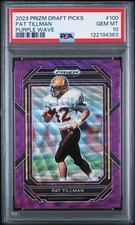 2023 PANINI PRIZM DRAFT PICKS PURPLE WAVE #100 PAT TILLMAN PSA 10