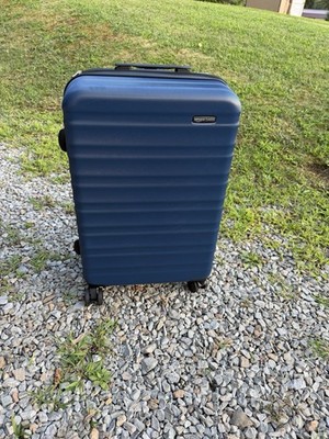 Amazon Basics 69 Cm Hardshell Expansion Trolley Luggage Navy Blue New In Box