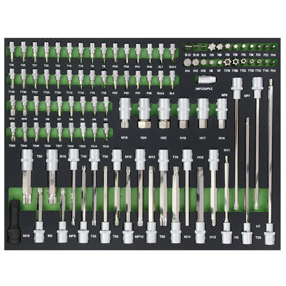 Werkstattwagen Einlagen Werkzeugeinlagen 520x400mm bestückt 6 Stück CR-V - Bild 3 von 4