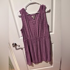 LOFT Purple Patterned Dress Perfect For Fall Layering