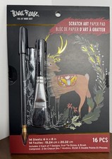 Brea Reese WOODLAND HOLIDAY Scratch Art Paper Pad 6 x 8" Seven Designs 2 of each
