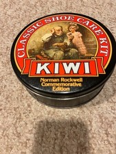 KIWI CLASSIC SHOE CARE KIT TIN NORMAN ROCKWELL COMMEMORATIVE EDITION