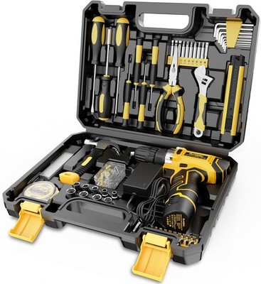 Sundpey Home Tool Kit with Drill - 166-Piece General Basic Home Repair Tool Set 