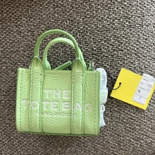 Marc Jacobs The Nano Tote Bag Charm Leather Peppermint Green Authentic NWT