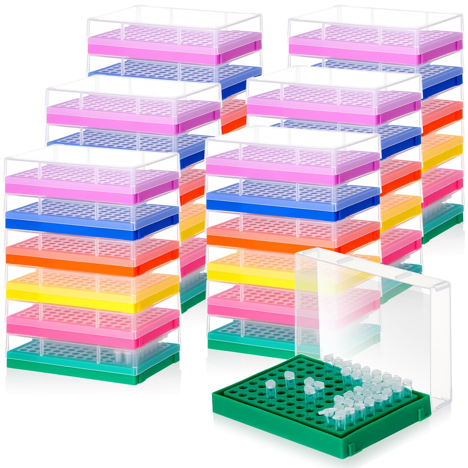 36 Pcs PCR Tube Rack 96 Holes for 0.2ml Micro Tubes